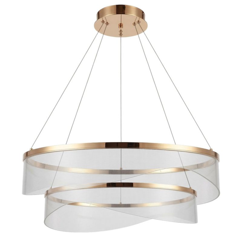Lampa Sufitowa Wisząca Toolight G146-2Cp Złoty, Transparentny 1 Szt
