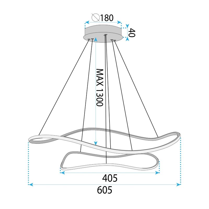 Lampa Sufitowa Wisząca Toolight Lhj016-Cp3 Gold Złoty 1Szt