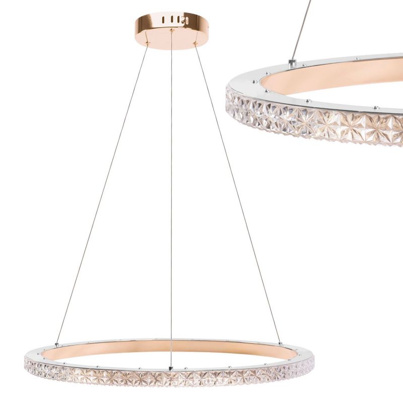 Lampa Sufitowa Wisząca Toolight Ms009-Cp Różowe Złoto