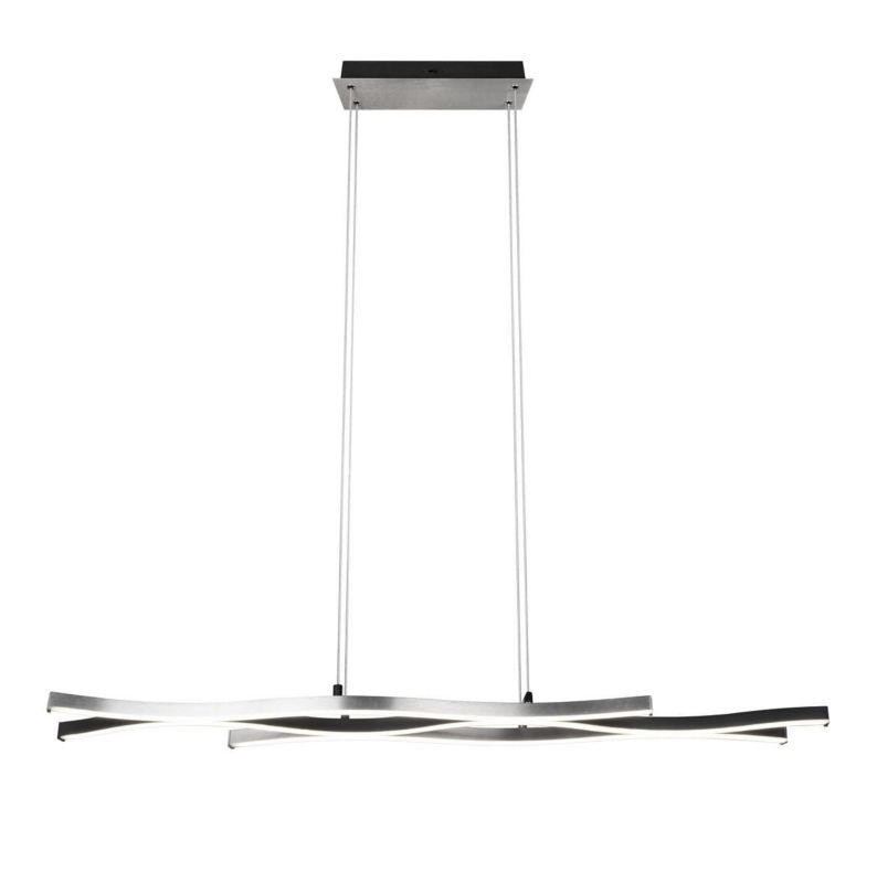 Lampa sufitowa wisząca Trio Blaze srebrno-czarna-biała wym: 150 x 107,5 x 15,5 cm wbudowany LED 35W 1 szt.