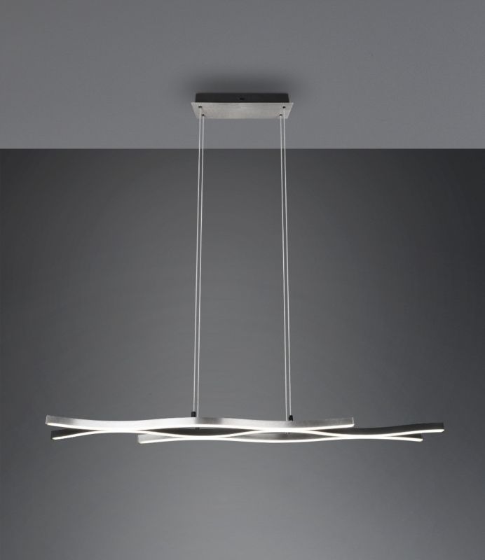 Lampa sufitowa wisząca Trio Blaze srebrno-czarna-biała wym: 150 x 107,5 x 15,5 cm wbudowany LED 35W 1 szt.