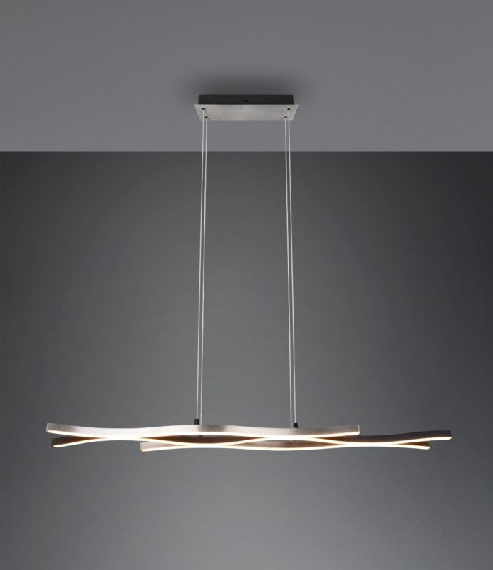 Lampa sufitowa wisząca Trio Blaze srebrno-czarna-biała wym: 150 x 107,5 x 15,5 cm wbudowany LED 35W 1 szt.