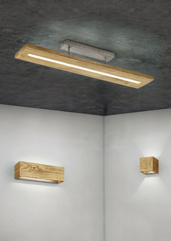 Lampa sufitowa wisząca Trio Brad 1184 srebrno-jasne drewno nowoczesna wbudowany LED 27W 1 szt.