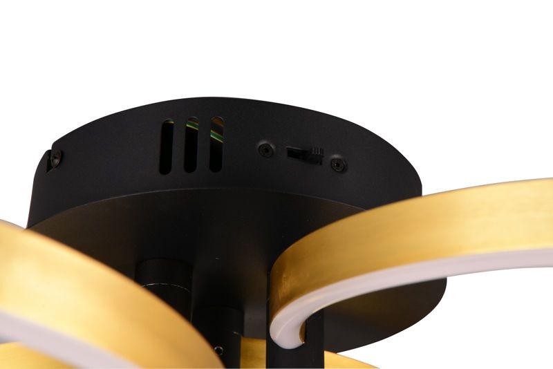 Lampa sufitowa wisząca Trio Caruso 2967 złoto-czarna nowoczesna wbudowany LED 43W 1 szt.