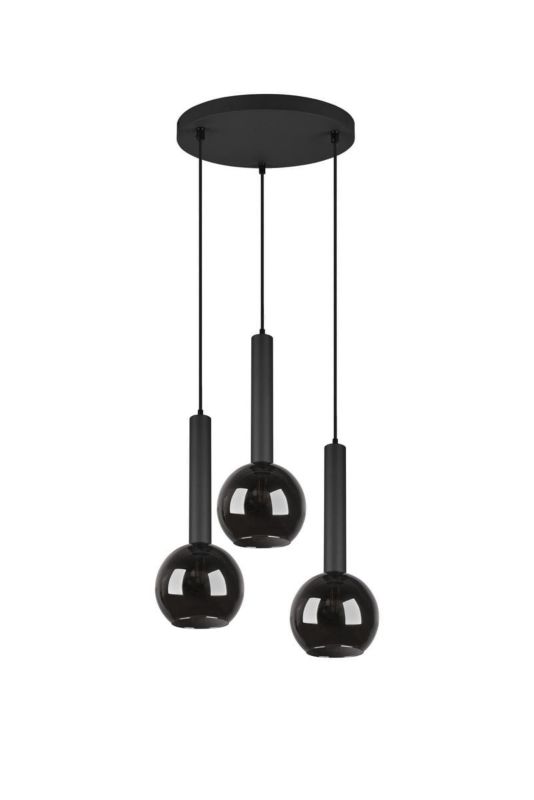 Lampa sufitowa wisząca Trio Clayton czarna wym: 150 x 45 x 45 cm 3xE27 x  1 szt.