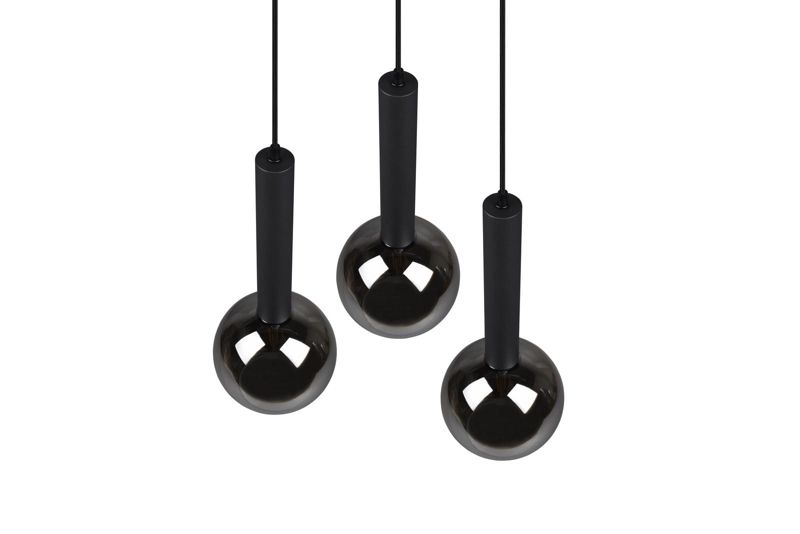 Lampa sufitowa wisząca Trio Clayton czarna wym: 150 x 45 x 45 cm 3xE27 x  1 szt.