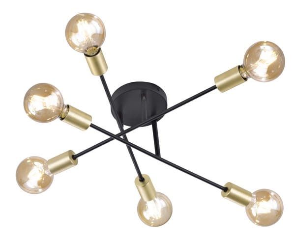 Lampa sufitowa wisząca Trio Cross 3448 czarno-złota nowoczesna 6xE27 x 1 szt.