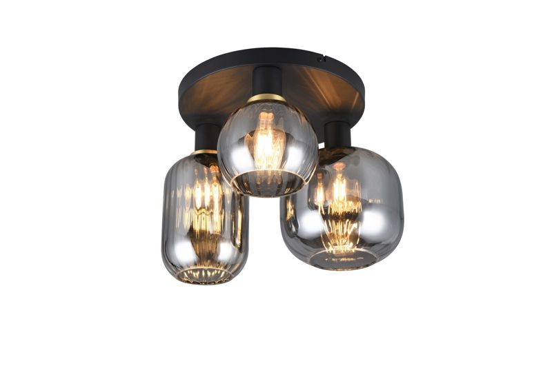Lampa sufitowa wisząca Trio Diva czarna-dymiona-chromowana wym: 28 x 39 x 39 cm 3xE27 x  1 szt.