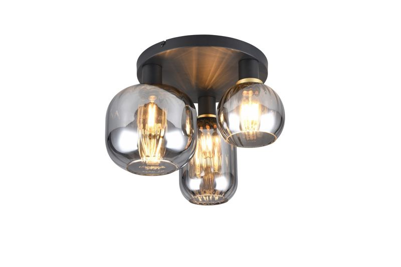 Lampa sufitowa wisząca Trio Diva czarna-dymiona-chromowana wym: 28 x 39 x 39 cm 3xE27 x  1 szt.