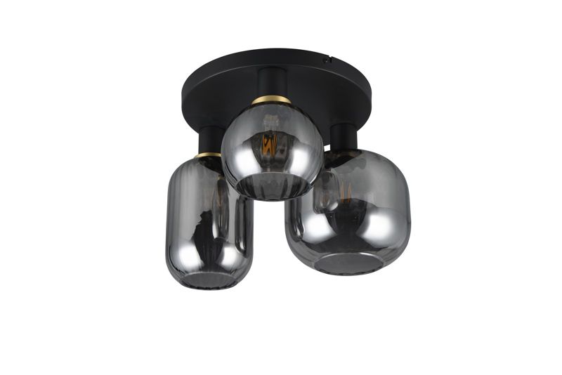 Lampa sufitowa wisząca Trio Diva czarna-dymiona-chromowana wym: 28 x 39 x 39 cm 3xE27 x  1 szt.