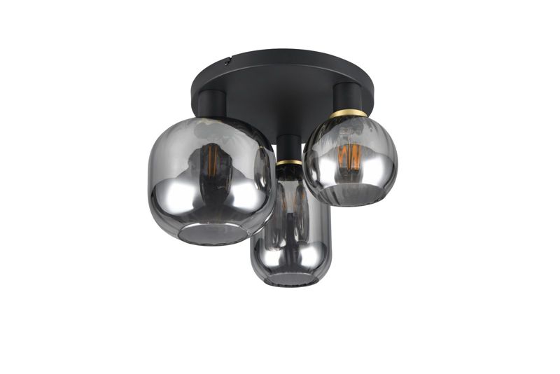 Lampa sufitowa wisząca Trio Diva czarna-dymiona-chromowana wym: 28 x 39 x 39 cm 3xE27 x  1 szt.