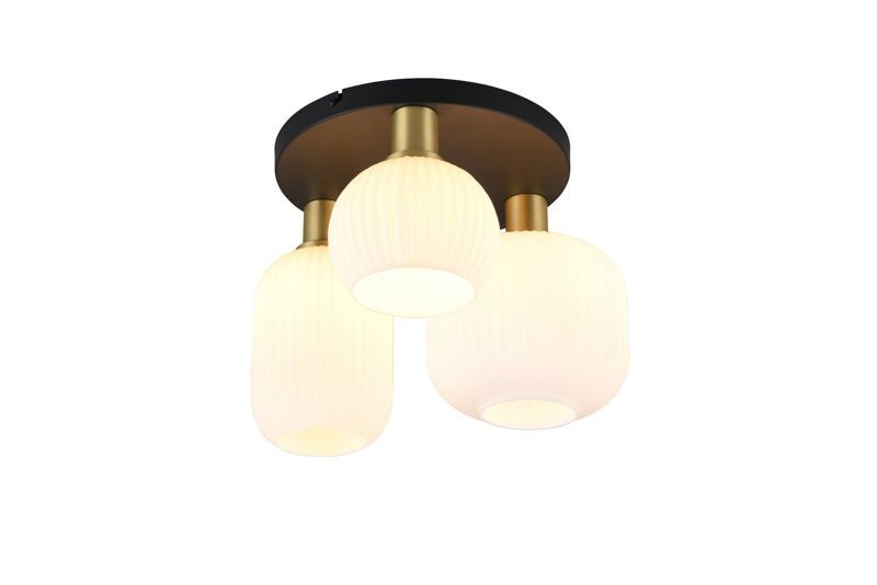 Lampa sufitowa wisząca Trio Diva złoto-biała-czarna wym: 28 x 39 x 39 cm 3xE27 x  1 szt.