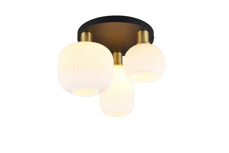 Lampa sufitowa wisząca Trio Diva złoto-biała-czarna wym: 28 x 39 x 39 cm 3xE27 x  1 szt.