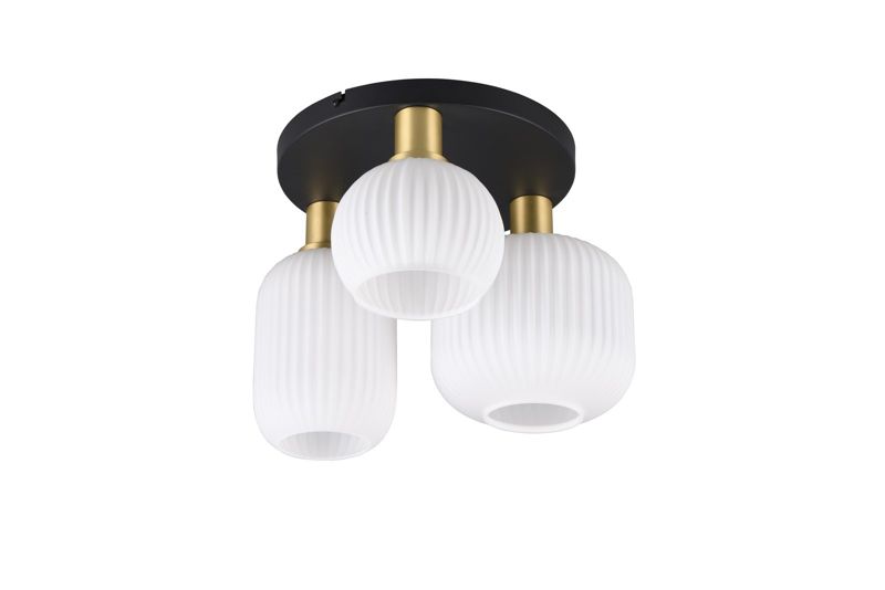 Lampa sufitowa wisząca Trio Diva złoto-biała-czarna wym: 28 x 39 x 39 cm 3xE27 x  1 szt.