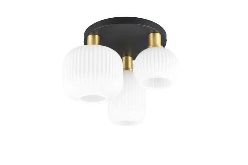 Lampa sufitowa wisząca Trio Diva złoto-biała-czarna wym: 28 x 39 x 39 cm 3xE27 x  1 szt.