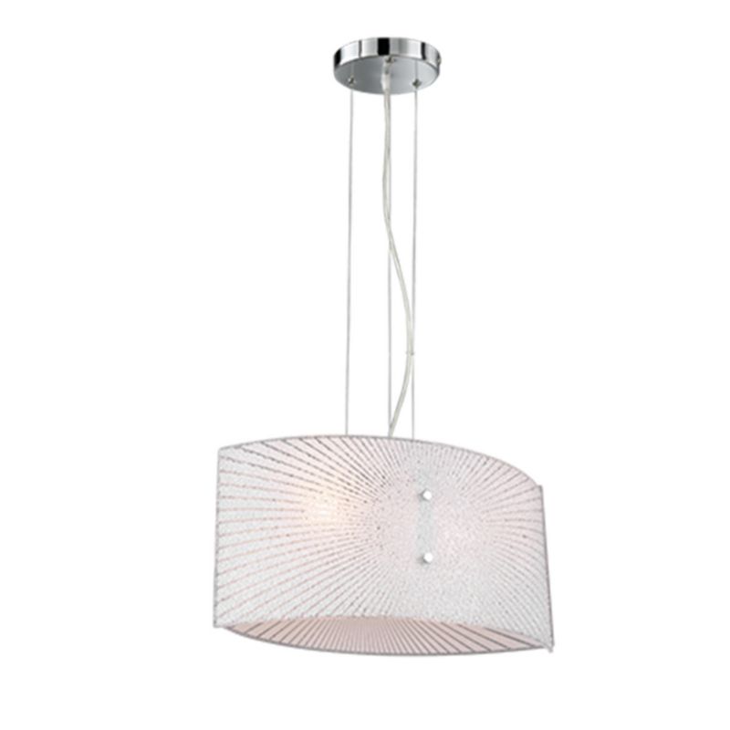 Lampa sufitowa wisząca Trio Elisa srebrno-biała wym: 150 x 40 x 40 cm 2xE27 x  1 szt.