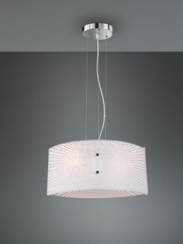 Lampa sufitowa wisząca Trio Elisa srebrno-biała wym: 150 x 40 x 40 cm 2xE27 x  1 szt.