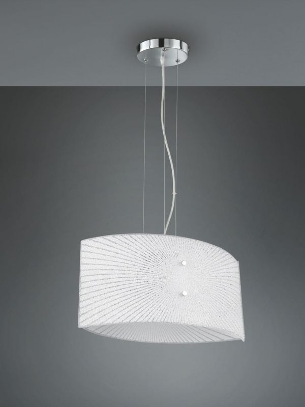 Lampa sufitowa wisząca Trio Elisa srebrno-biała wym: 150 x 40 x 40 cm 2xE27 x  1 szt.