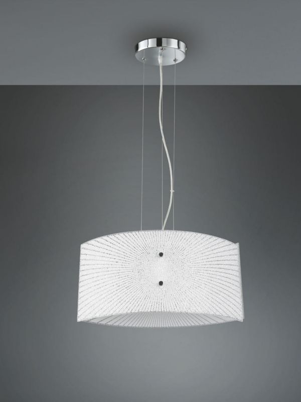 Lampa sufitowa wisząca Trio Elisa srebrno-biała wym: 150 x 40 x 40 cm 2xE27 x  1 szt.