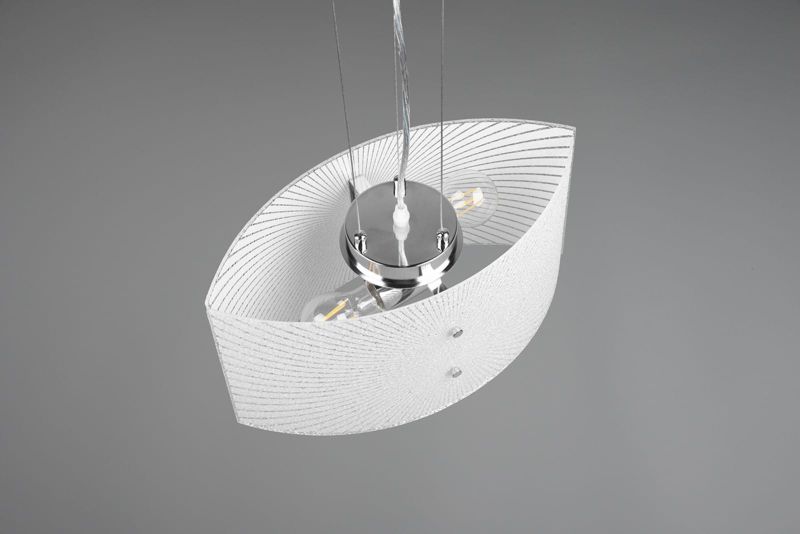 Lampa sufitowa wisząca Trio Elisa srebrno-biała wym: 150 x 40 x 40 cm 2xE27 x  1 szt.