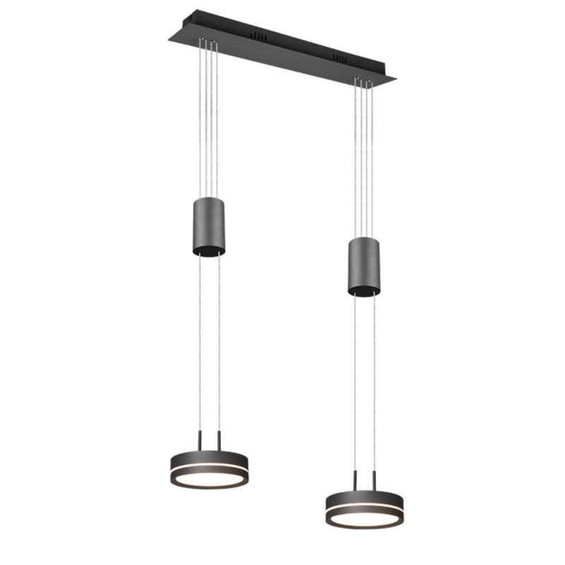 Lampa sufitowa wisząca Trio Franklin czarno-biała wym: 180 x 55 x 14 cm wbudowany LED 9W 1 szt.
