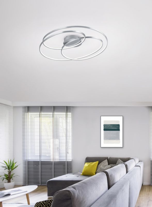 Lampa sufitowa wisząca Trio Gale 2617 srebrno-biała nowoczesna wbudowany LED 50W 1 szt.