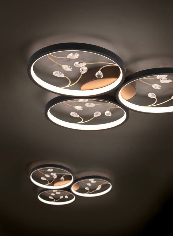 Lampa sufitowa wisząca Trio Groovy 1816 czarno-przezroczysty nowoczesna wbudowany LED 30W 1 szt.