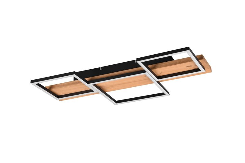 Lampa sufitowa wisząca Trio Harper 4994 czarna-jasne drewno nowoczesna wbudowany LED 30W 1 szt.