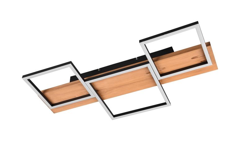 Lampa sufitowa wisząca Trio Harper 4994 czarna-jasne drewno nowoczesna wbudowany LED 30W 1 szt.