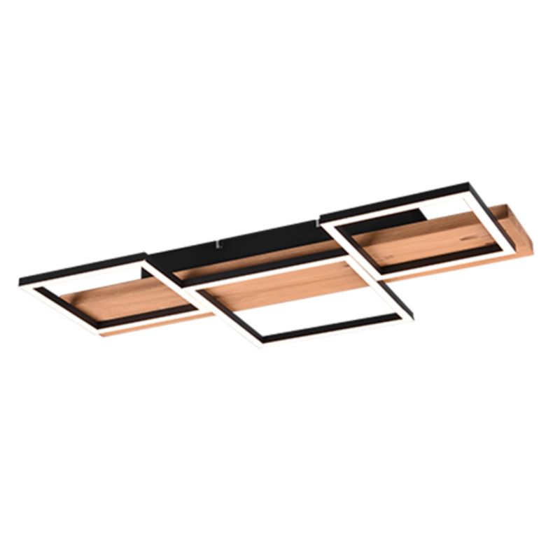 Lampa sufitowa wisząca Trio Harper 4994 czarna-jasne drewno nowoczesna wbudowany LED 30W 1 szt.