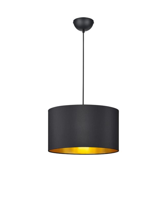 Lampa sufitowa wisząca Trio Hostel czarno-złota wym: 150 x 40 x 40 cm 1xE27 x  1 szt.