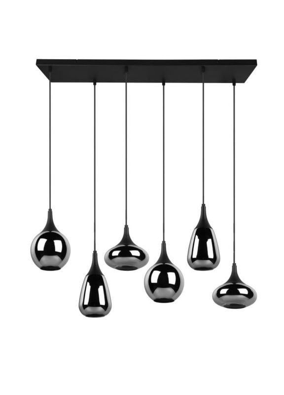 Lampa sufitowa wisząca Trio Lumina czarny metalizowany szklane klosze 6xE14 x 40W 1 szt.