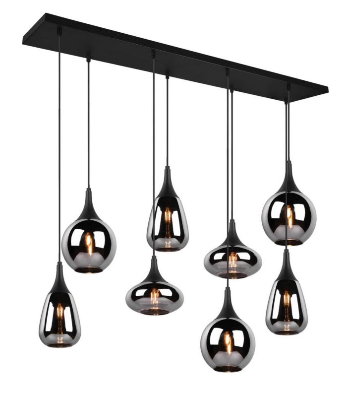 Lampa sufitowa wisząca Trio Lumina czarny metalizowany wym: 150 x 121 x 34,5 cm 8xE14 x  1 szt.