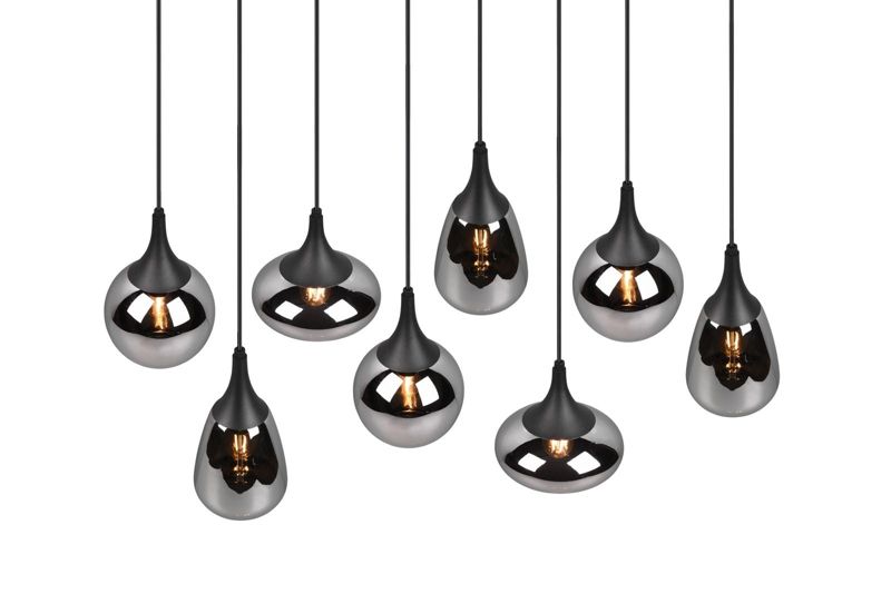 Lampa sufitowa wisząca Trio Lumina czarny metalizowany wym: 150 x 121 x 34,5 cm 8xE14 x  1 szt.