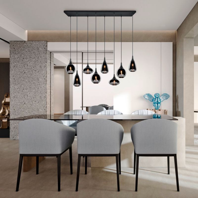 Lampa sufitowa wisząca Trio Lumina czarny metalizowany wym: 150 x 121 x 34,5 cm 8xE14 x  1 szt.
