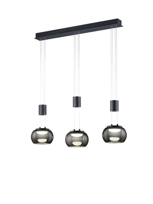 Lampa sufitowa wisząca Trio Madison czarno-biała wym: 150 x 82 x 18 cm wbudowany LED 8W 1 szt.