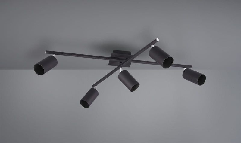 Lampa sufitowa wisząca Trio Marley  czarna-chromowana wym: 22,4 x 77,4 x 77,5 cm 5xGU10 x  1 szt.