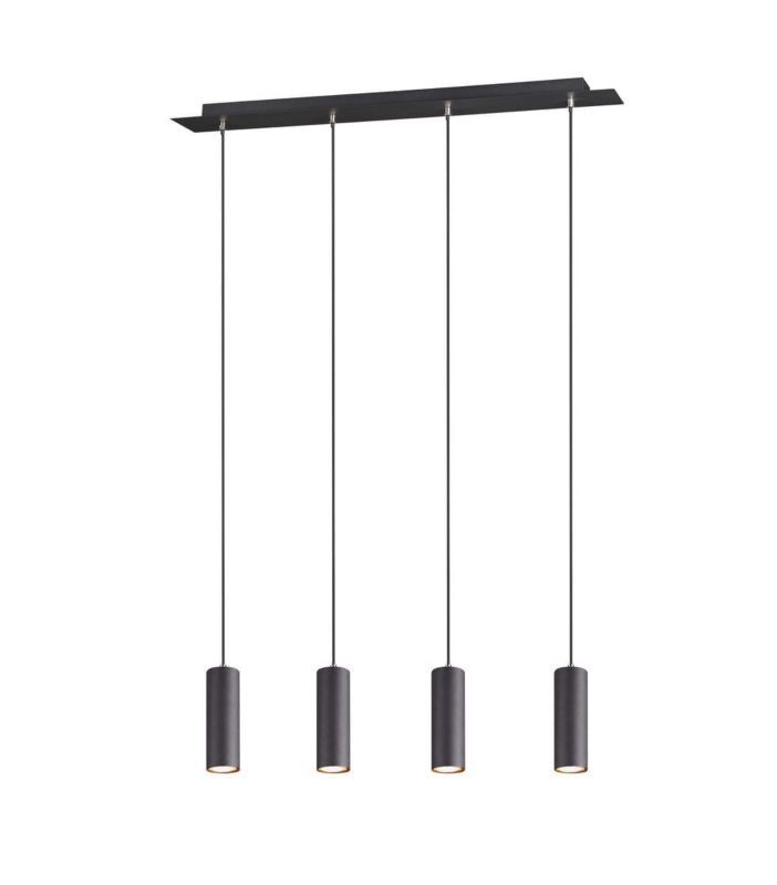 Lampa sufitowa wisząca Trio Marley czarna wym: 150 x 75 x 9 cm 4xGU10 x  1 szt.
