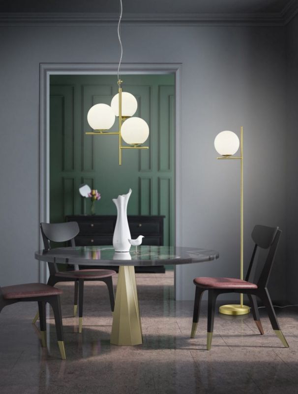 Lampa sufitowa wisząca Trio Pure złota wym: 150 x 40 x 40 cm 3xE14 x  1 szt.