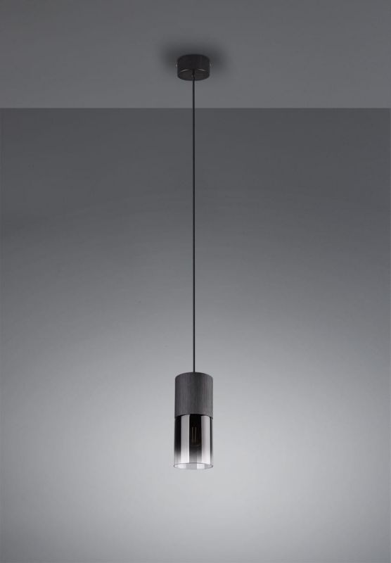 Lampa sufitowa wisząca Trio Robin czarna-dymiona wym: 150 x 10 x 10 cm 1xE27 x  1 szt.