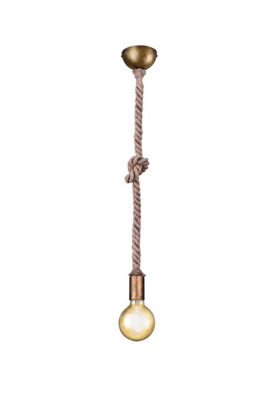 Lampa sufitowa wisząca Trio Rope złoto-beżowa wym: 150 x 12 x 12 cm 1xE27 x  1 szt.