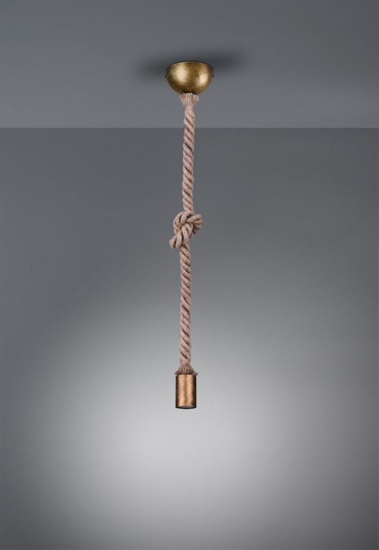 Lampa sufitowa wisząca Trio Rope złoto-beżowa wym: 150 x 12 x 12 cm 1xE27 x  1 szt.