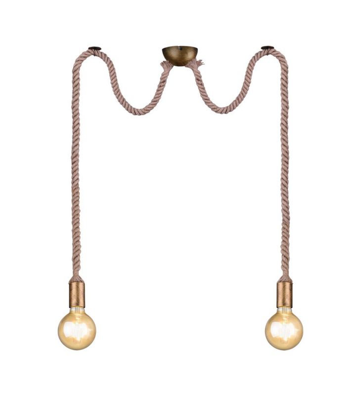 Lampa sufitowa wisząca Trio Rope złoto-beżowa wym: 150 x 12 x 12 cm 2xE27 x  1 szt.