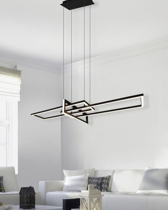 Lampa sufitowa wisząca Trio Salinas 7923 czarno-biała nowoczesna wbudowany LED 34W 1 szt.