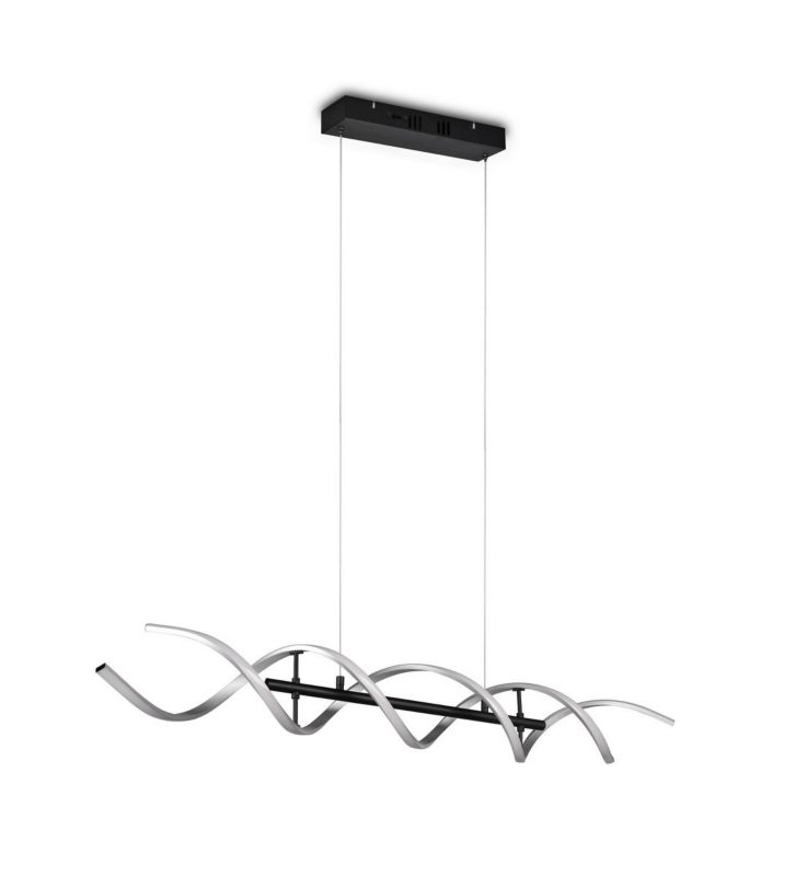 Lampa sufitowa wisząca Trio Sequence 0710 srebrno-czarna-biała nad stół wbudowany LED 45W 1 szt.