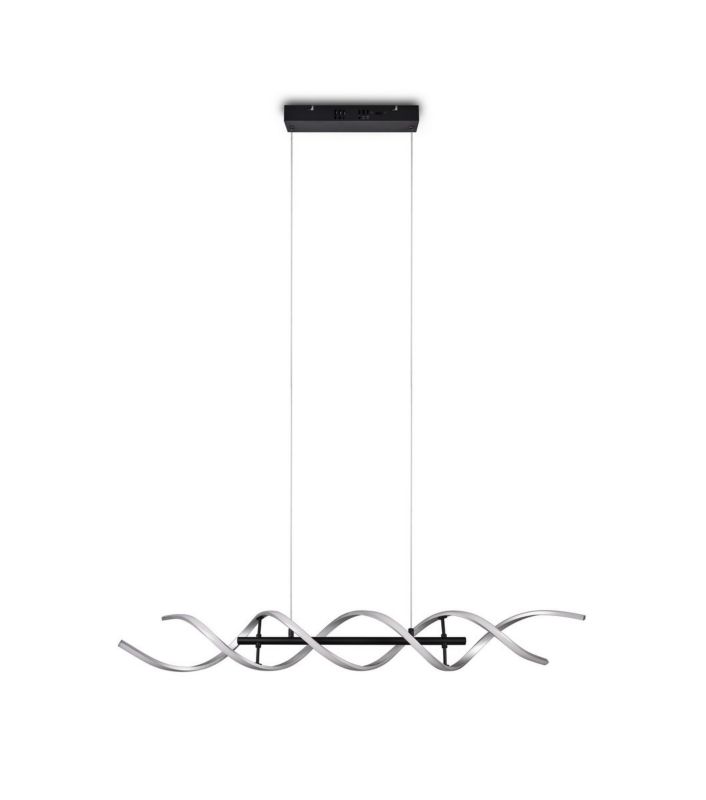 Lampa sufitowa wisząca Trio Sequence 0710 srebrno-czarna-biała nad stół wbudowany LED 45W 1 szt.