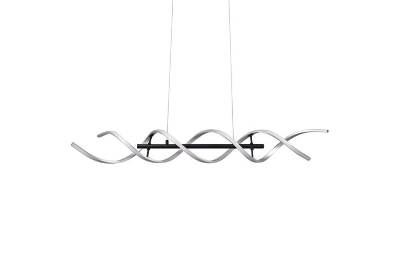 Lampa sufitowa wisząca Trio Sequence 0710 srebrno-czarna-biała nad stół wbudowany LED 45W 1 szt.