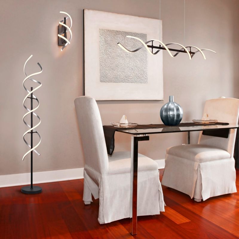Lampa sufitowa wisząca Trio Sequence 0710 srebrno-czarna-biała nad stół wbudowany LED 45W 1 szt.