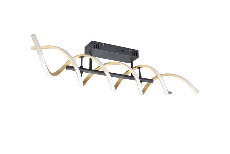 Lampa sufitowa wisząca Trio Sequence 0758 złoto-czarna spirala wbudowany LED 41W 1 szt.