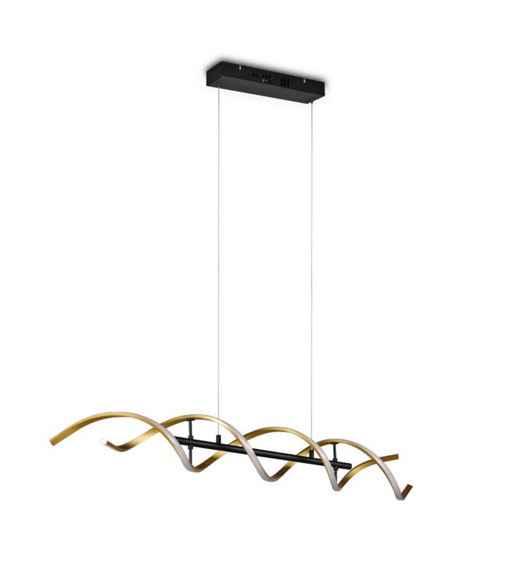 Lampa sufitowa wisząca Trio Sequence złoto-czarna-biała wym